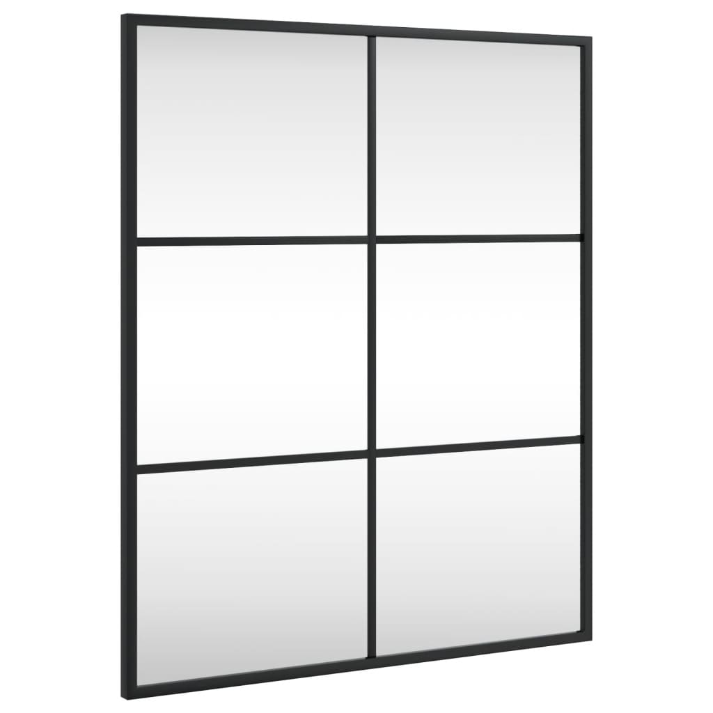NNEVL Wall Mirror Black 50x60 cm Rectangle Iron