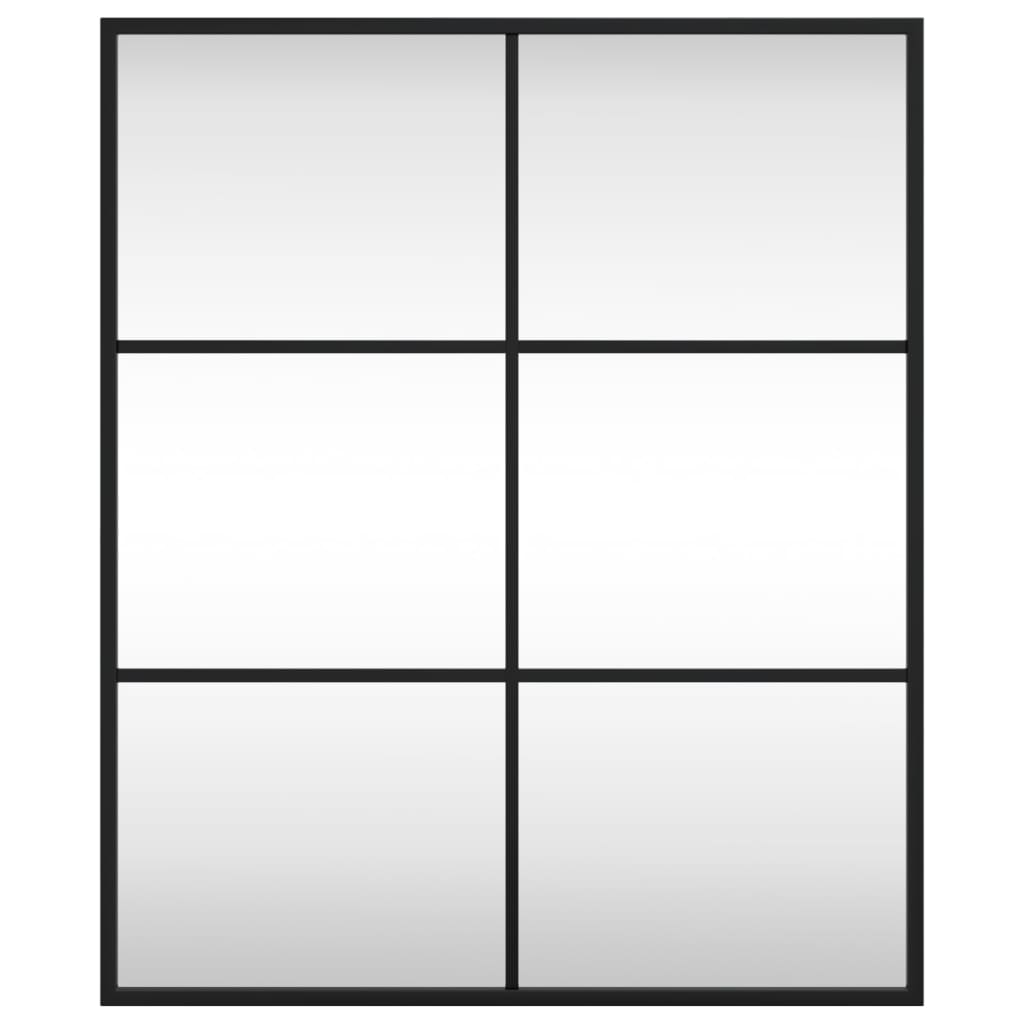 NNEVL Wall Mirror Black 50x60 cm Rectangle Iron